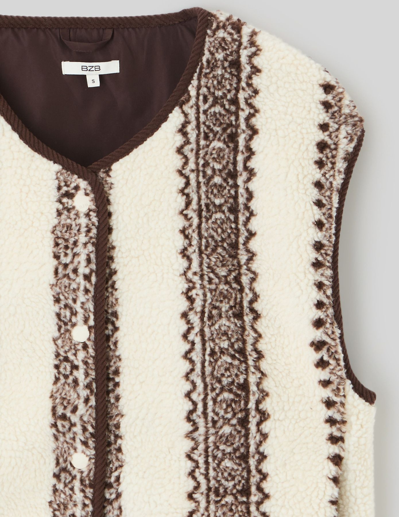 Gilet sherpa sans manches imprimé