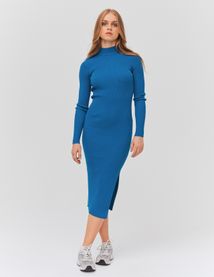 Robe longue à cotes