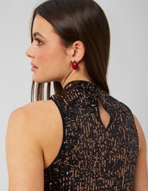 T-shirt sans manches à sequins