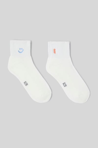 Lot  de 2 chaussette courtes brod&eacute;es