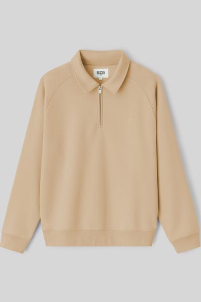Sweat col polo zippé