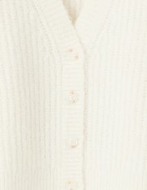 Gilet boutonné maille perlée