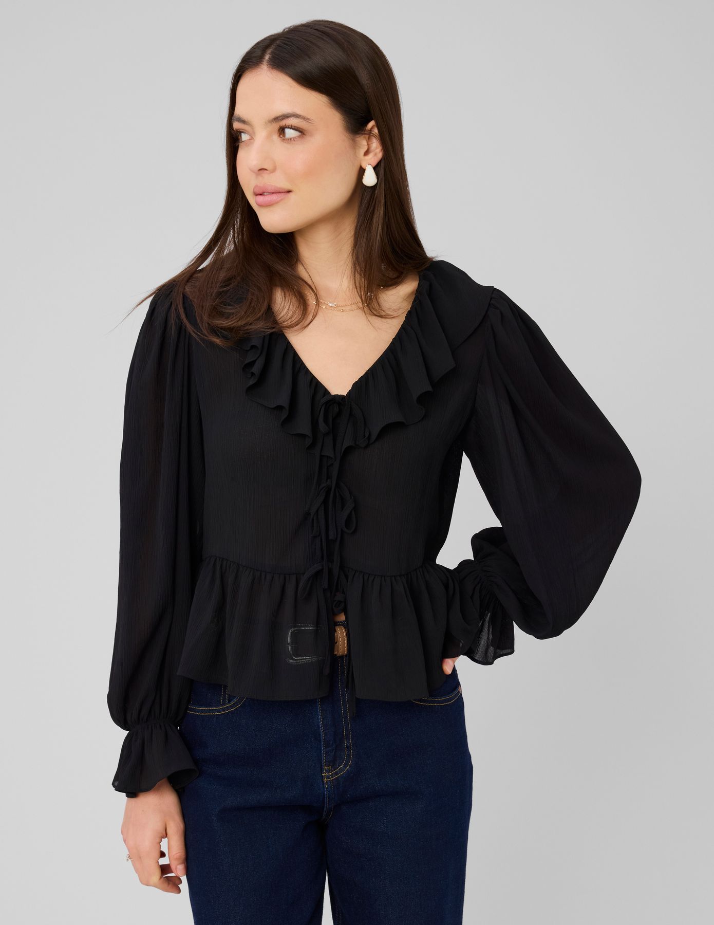 Blouse &agrave; volants