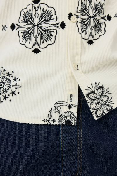 Chemise en velours imprimée