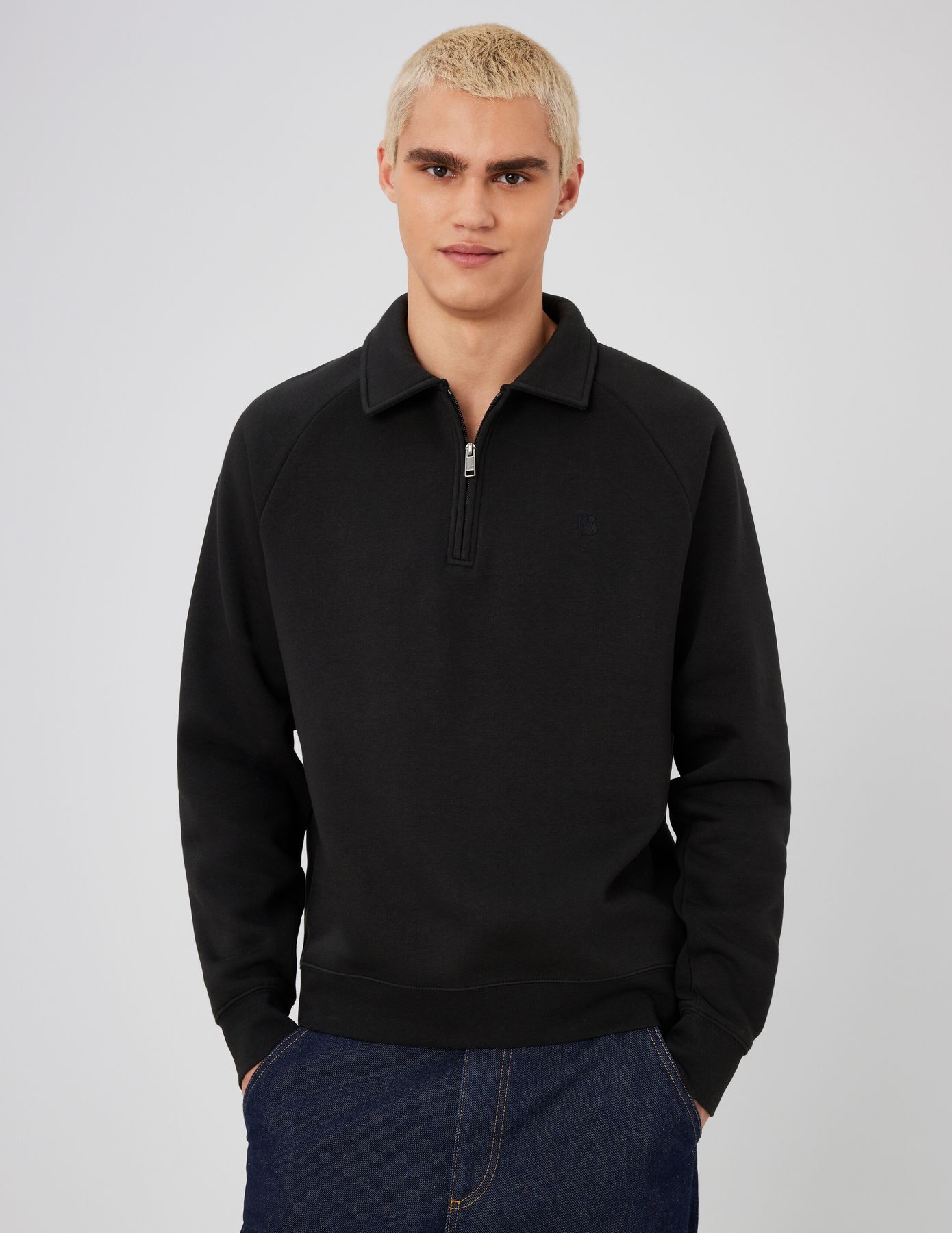 Sweat col polo zippé