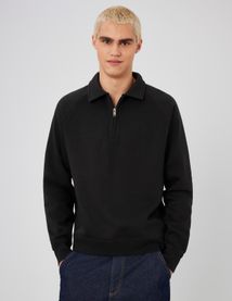 Sweat col polo zippé