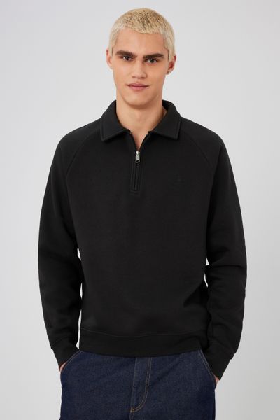 Sweat col polo zippé