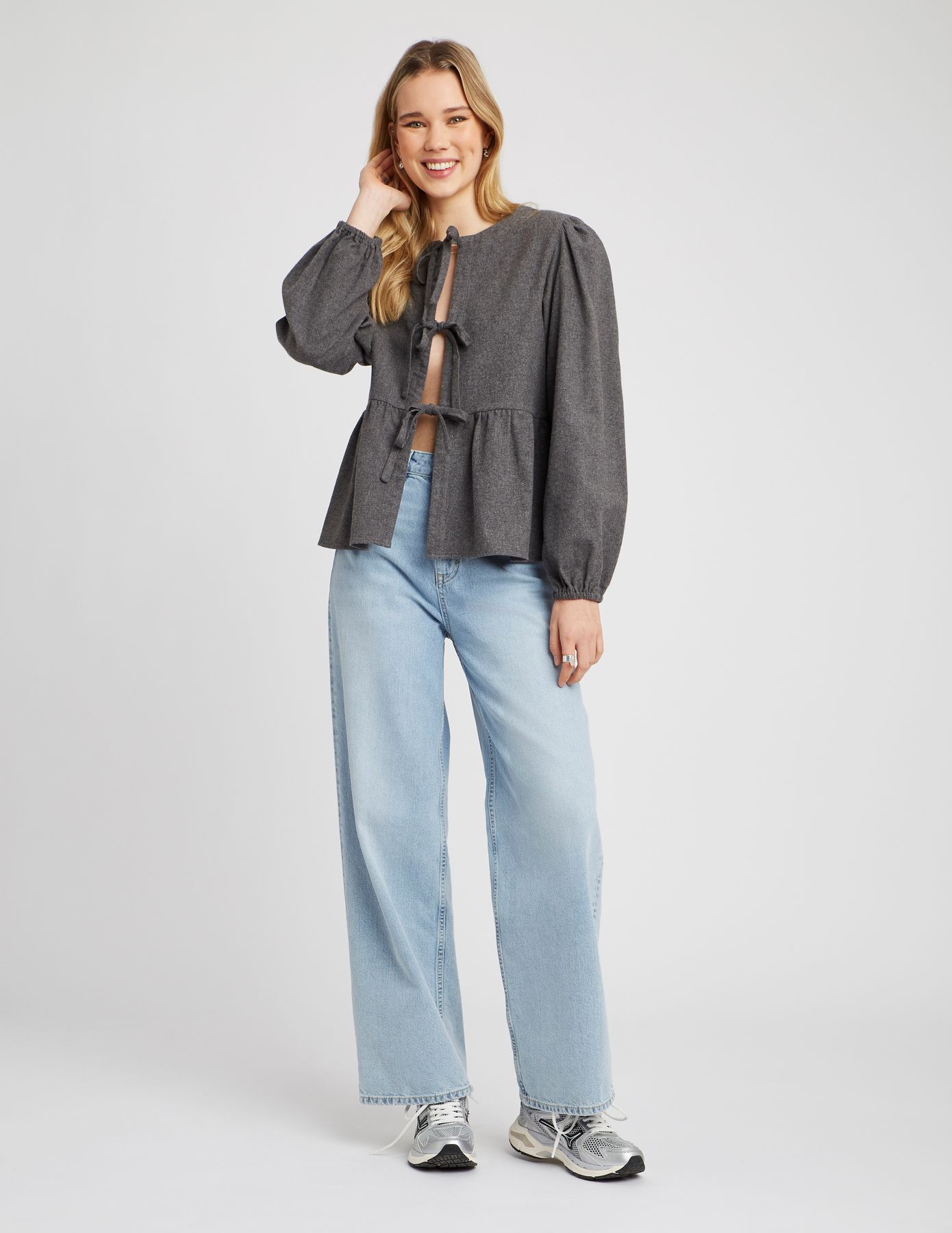 Chemise en flanelle à noeuds