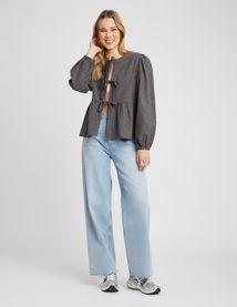 Chemise en flanelle à noeuds