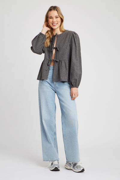 Chemise en flanelle à noeuds