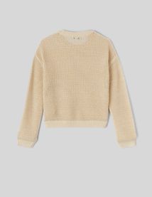 Pull en crochet avec fil pailleté