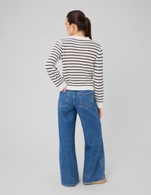 Gilet boutonn&eacute; &agrave; rayures