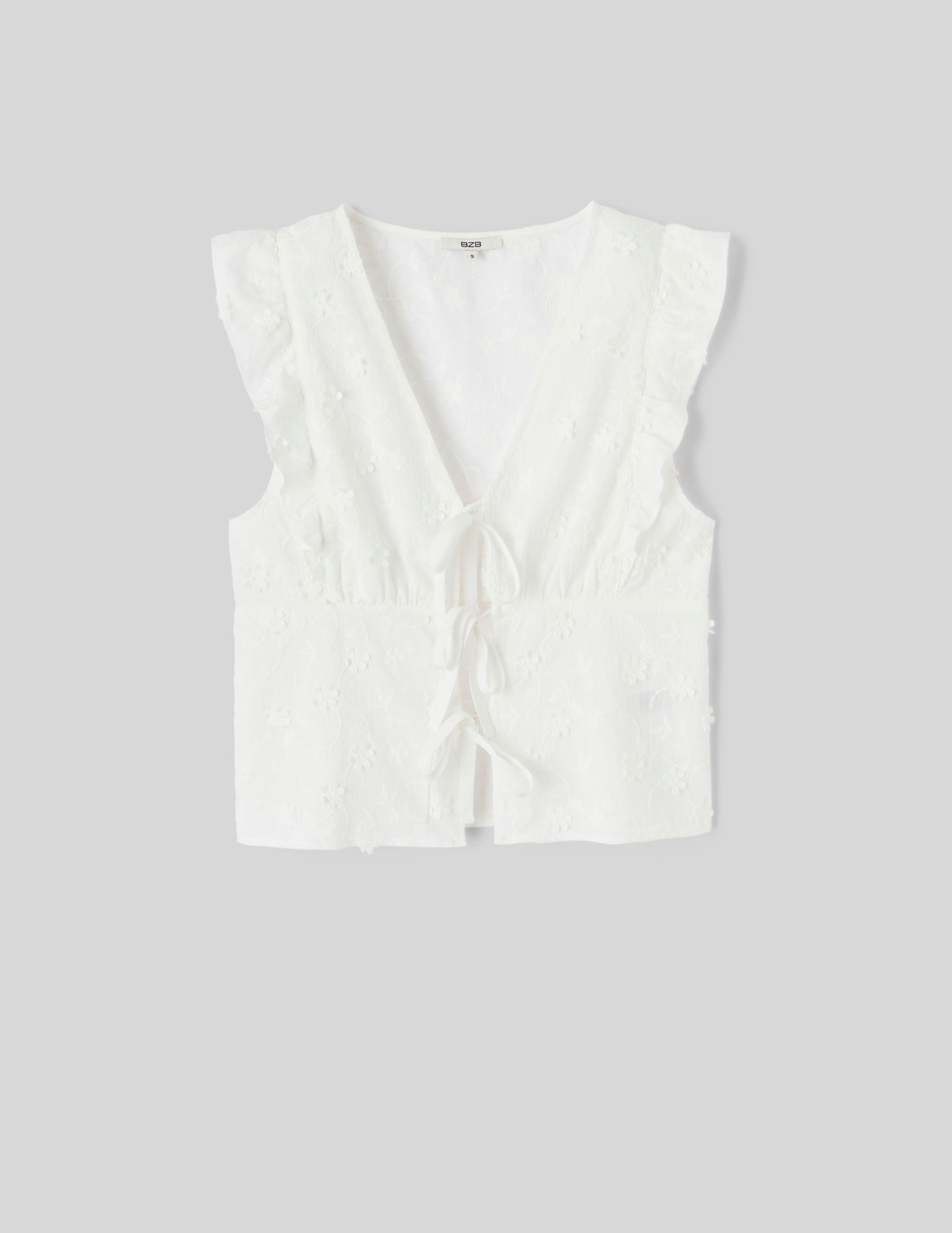 Top à nouer broderie 3D