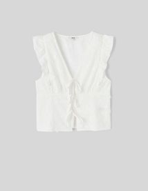 Top à nouer broderie 3D