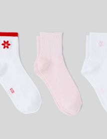 Lot de 3 paires de chaussettes fleurs
