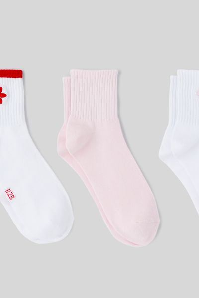Lot de 3 paires de chaussettes fleurs