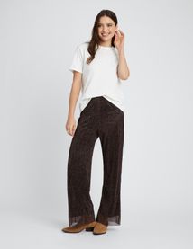 Pantalon plissé brillant