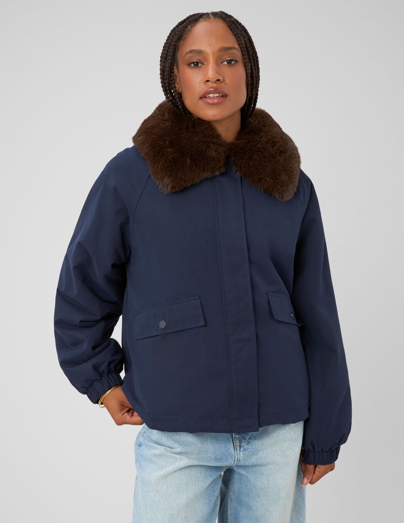 Blouson col duveteux