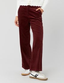 Pantalon wide leg velours cropped