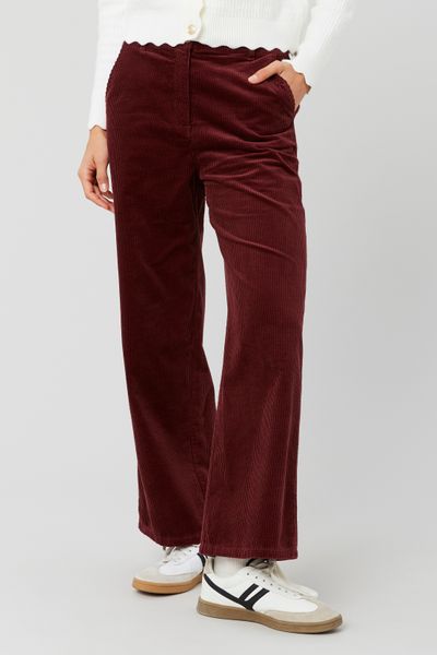 Pantalon wide leg velours cropped