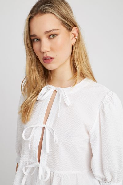 Chemise rayée à nœuds