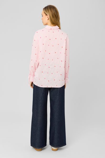 Chemise ray&eacute;e &agrave; motif c&oelig;ur