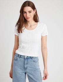T-shirt pointelle