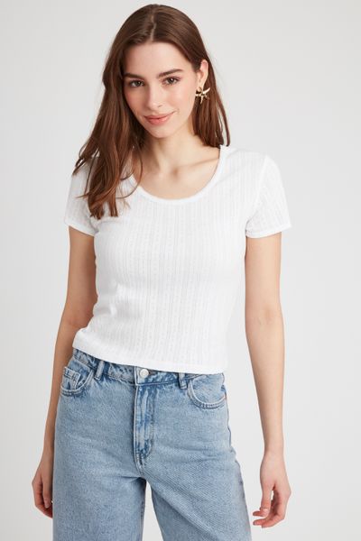 T-shirt pointelle