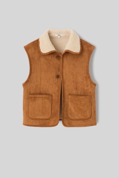 Veste sans manches suédine