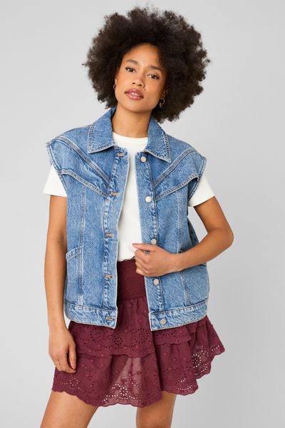 Veste denim sans manche