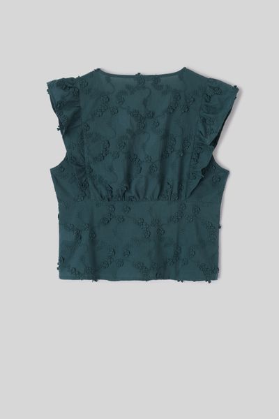 Blouse sans manches en broderie 3D