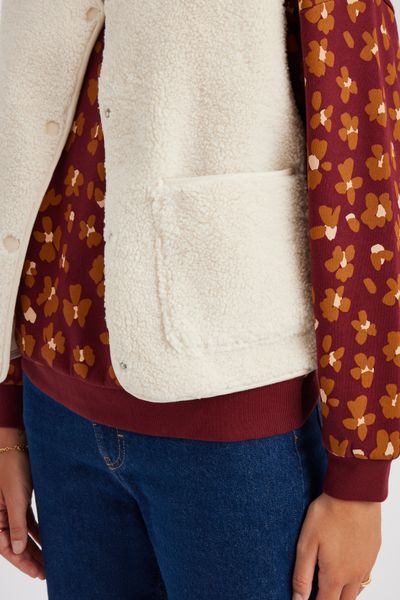 Gilet sans manches en sherpa