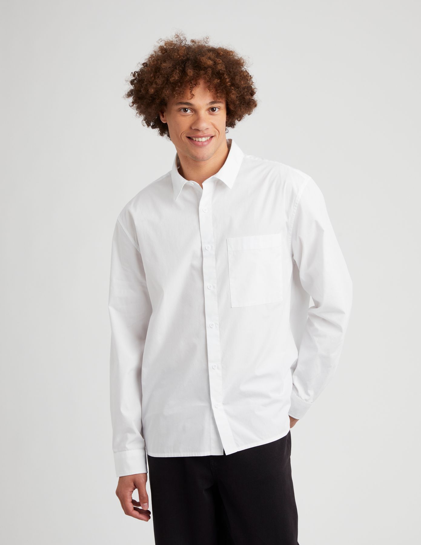 Chemise boxy en popeline de coton biologique
