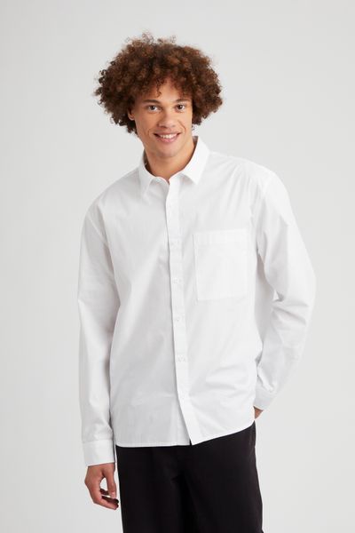 Chemise boxy en popeline de coton biologique