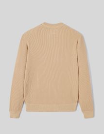 Pull col rond maille c&ocirc;tel&eacute;e