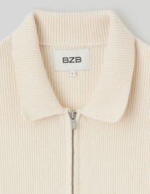 Cardigan zipp&eacute; col polo