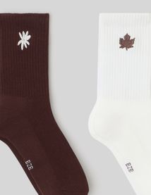 Lot de 2 paires de chaussettes broderie