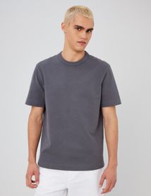 T-shirt lourd touché peau de pêche