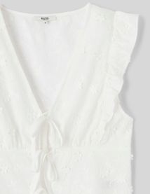 Top à nouer broderie 3D