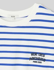 T-shirt ray&eacute; manches courtes