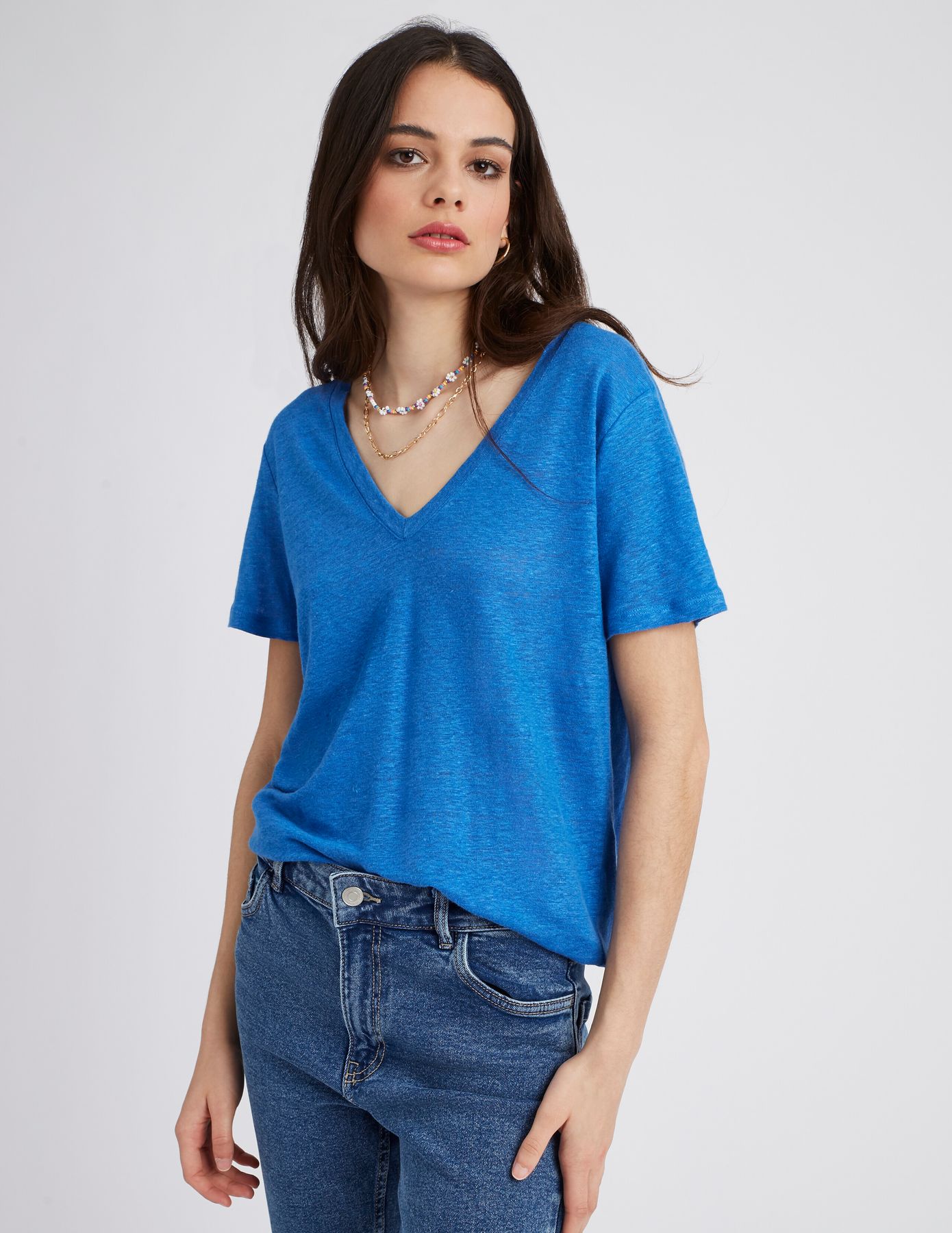 T-shirt en lin uni