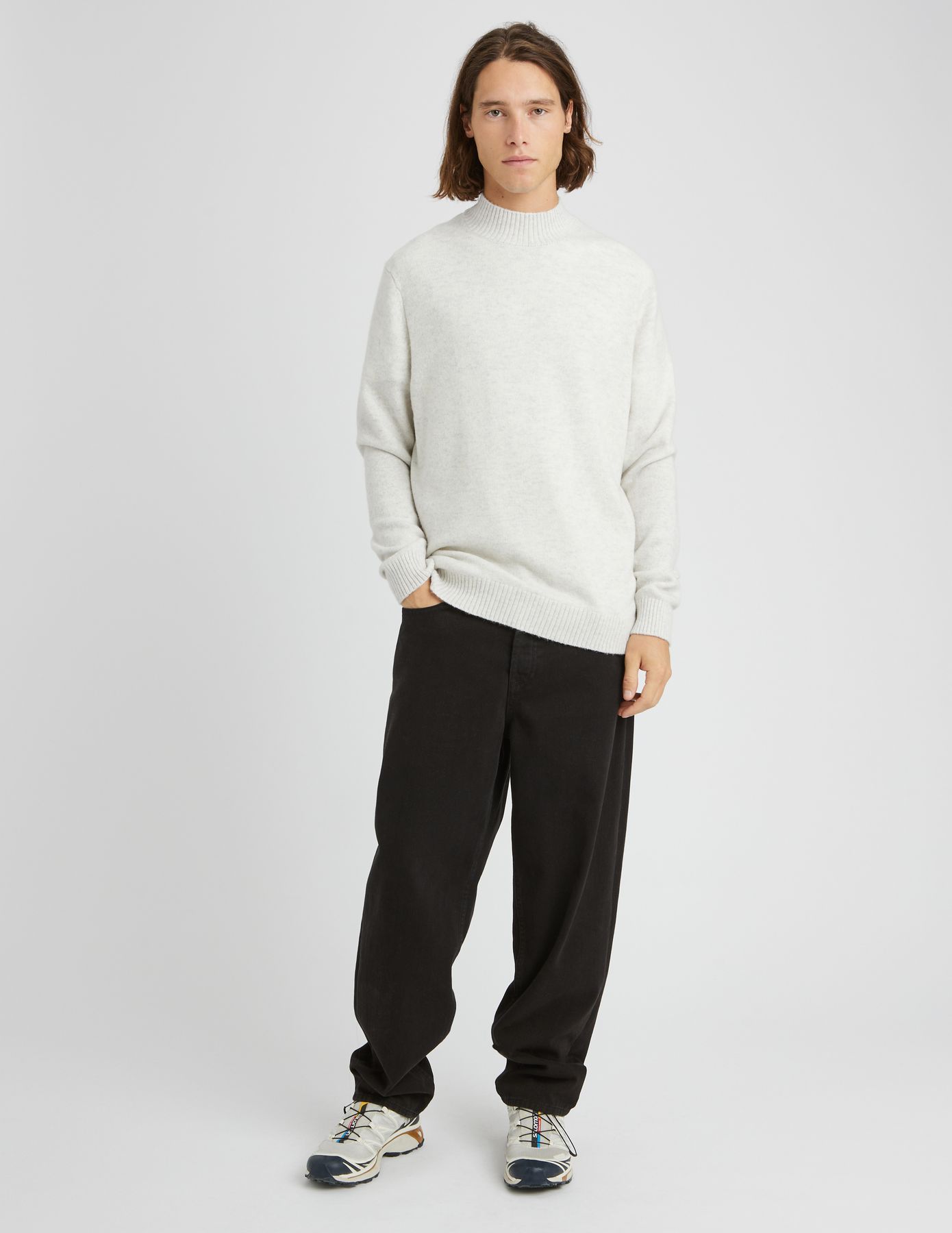 Pull col montant laine