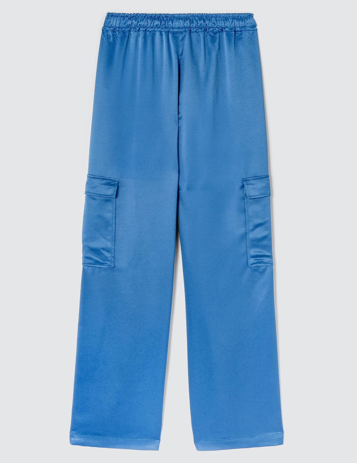 Pantalon cargo en satin