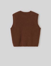 Pull sans manches bouclette
