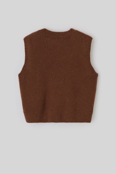 Pull sans manches bouclette