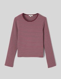 T-shirt ray&eacute; manches longues