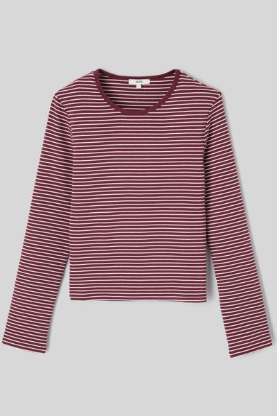 T-shirt ray&eacute; manches longues