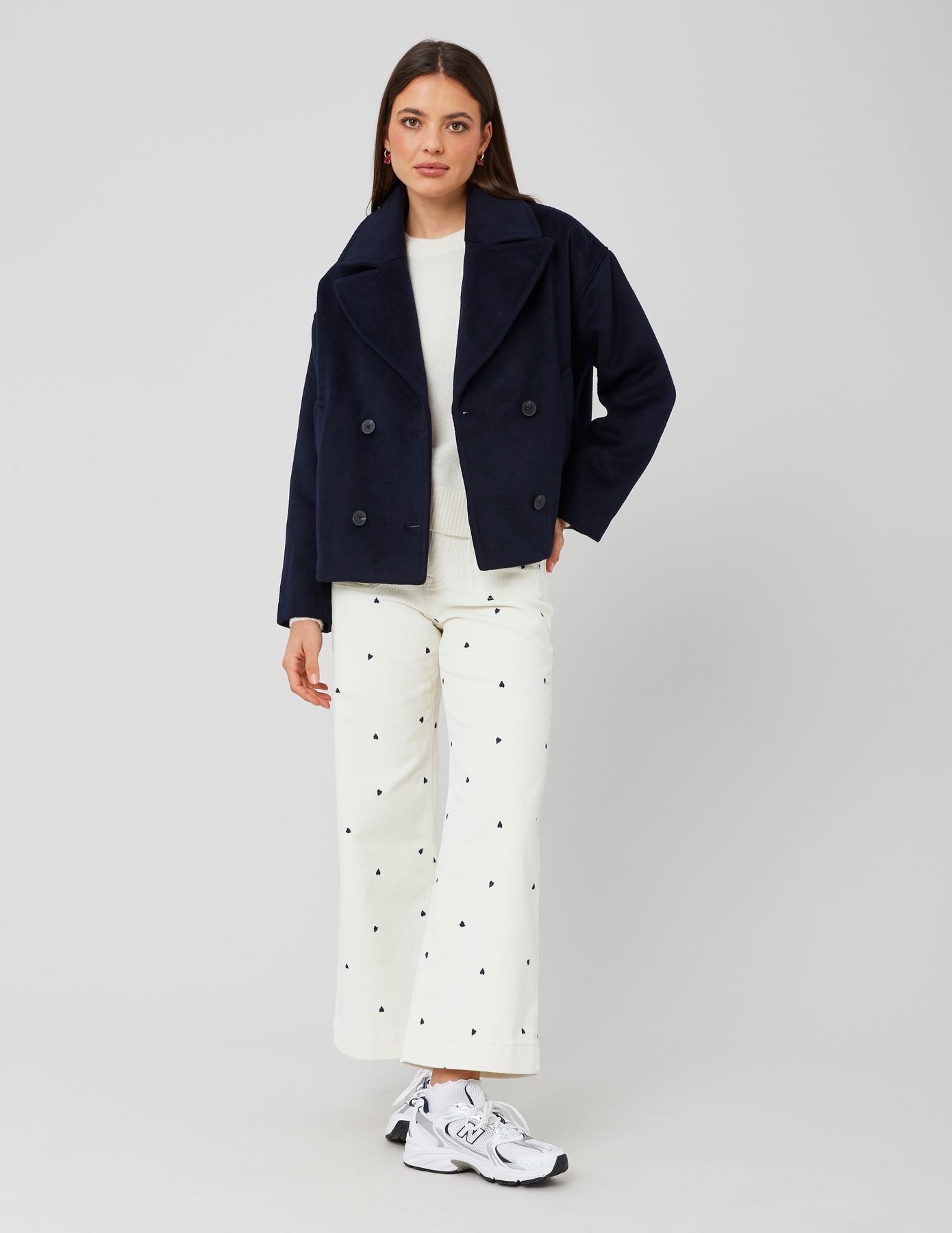 Manteau caban en laine