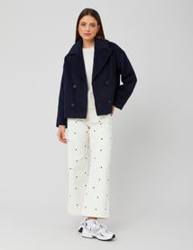 Manteau caban en laine