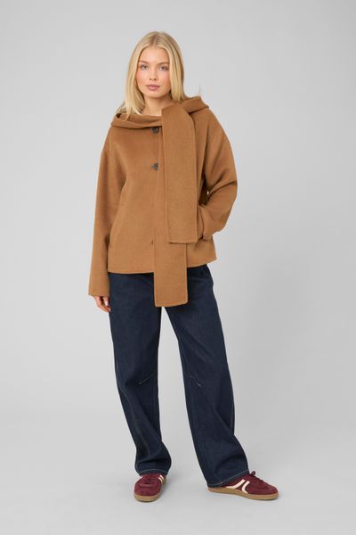 Manteau &agrave; col &eacute;charpe